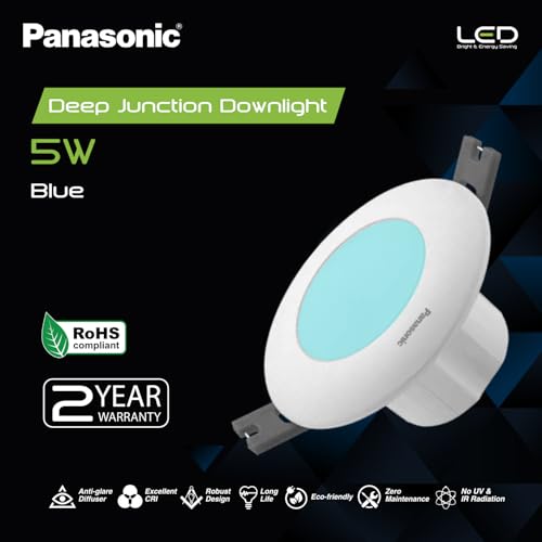 Image of Panasonic 5 Watt Deep Junction Downlighter, Round LED Junction Downlight (Blue, PDLM3405B-1)
