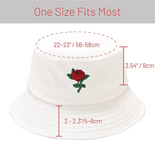 Image of Cotton Bucket Hat for Women Men Summer Travel Sun Beach Bucket Cap, Unisex Outdoor Fisherman Hat
