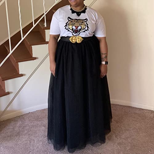 Wdpl B016F1I8TC Wedding Planning Women'S Long Tutu Tulle Skirt A Line Floor Length Skirts Xx-Large Black thumb #5