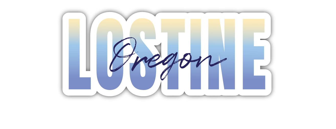 Lostine Oregon Souvenir 2-Inch Vinyl Decal Sticker Script Design 2 Inch|Sticker