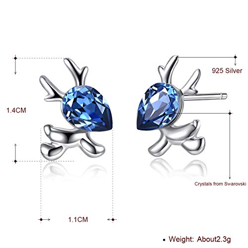 Pendientes de ciervo KnSam en plata 925 azul para mujer 4
