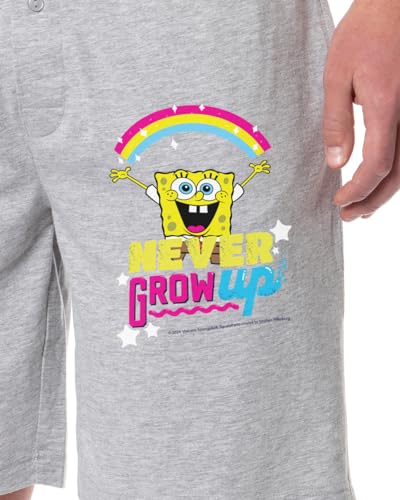Spongebob Squarepants Mens' Never Grow Up Sleep Lounge Pajama Shorts2