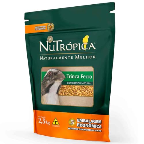 Ração Nutrópica Extrusada Super Premium Trinca Ferro Natural - 2,5kg Alimento Completo Pixarro Sabiá Saíras Sanhaço Pássaros e Aves Frugívoras