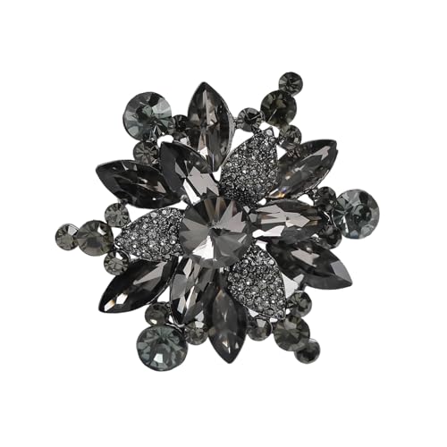 女性のためのクリスタルフラワーブローチエレガントパーティーウェディングアクセサリーポータブル合金ジュエリーセキュアクラスプラインストーンスブローチ女性のためのブローチ