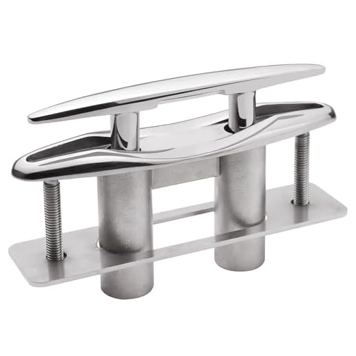 SHENGHUISS 6 Inch Pull Up Cleat Boat Dock Deck Stainless Steel 316 Flush Mount Retractable Low-Profile Mooring Rope Cleat with Backing Plate and Lock Nuts