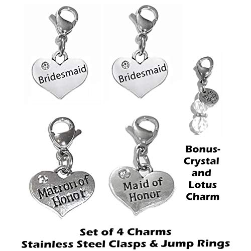 Image of Hidden Hollow Beads 4 Clip On Charms for Purse, Handbag, Keychain, Zipper Pull, Backpack, Jewelry Accessory, USA