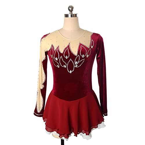 Vestidos De Patinação Artística, Competição Profissional Brilhante Strass Ginástica Collant Conjunto