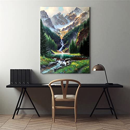 cukol cukol Cross Stitch Kits for Adults, 14x18 IN Easy Washable Pre Printed Forest Landscape Pattern - Image 3