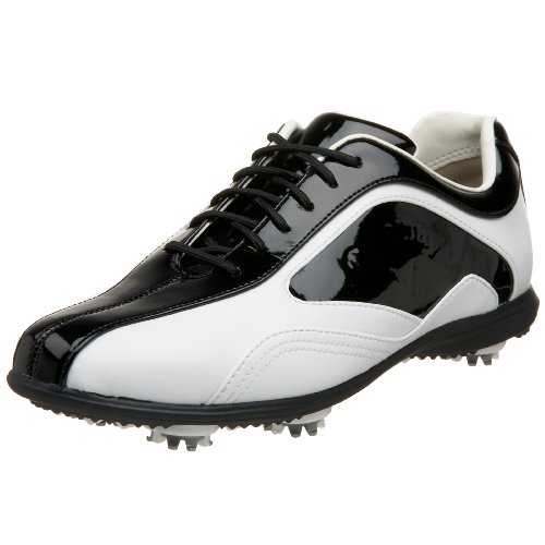 Callaway Women's Batista Golf Shoe, White/Black Patent, 4.5 UK