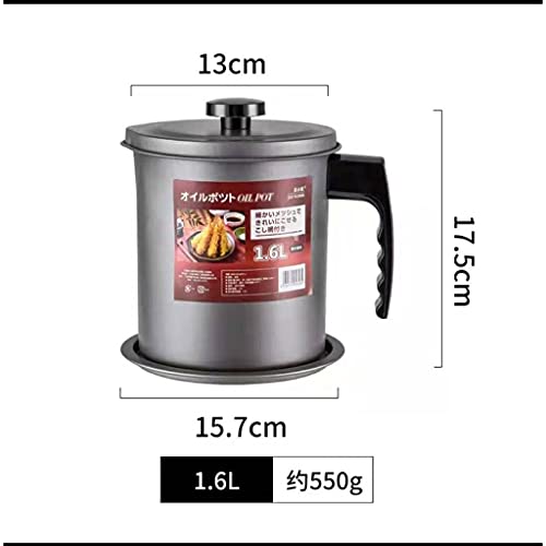 Love Your Kitchen Oil Strainer Pot Food Contact Grease Container Stainless Steel Oil Can with Lid and Fine Brewing Sieve Suitable for Storage of Roasting and Cooking Oil and Grease - Image 7