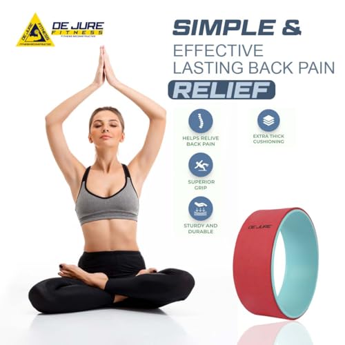 Image of De Jure Fitness Yoga Wheel | Ideal for Stretching, Backbends, Exercise, Deep Tissue Massage & Back Pain Relief | Dharma Yoga Prop Wheel with Ultimate Comfort - Sunset Pink