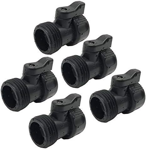 ALKARAMA 5 Pack Plastic Garden Hose Shut Off Valve Water Shutoff Valve Shut-Off Ball Valve Standard 3/4'' Thread Connector Coupling