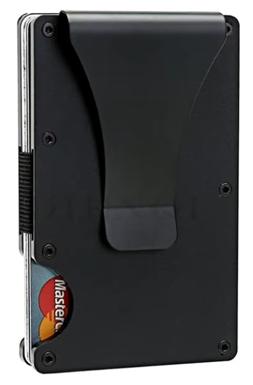 Slim Minimalist RFID Blocking EDC Wallet for Men, Holds 1-12 Cards, Integrated Money Clip, Light Weight, Made in the USA