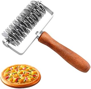 Stainless Steel Roller Dough Cutter, Pizza Lattice Roller Lattice Roller Cutter Kitchen Cooking Baking Tools for Pie Pizza Cake Bread Cookie