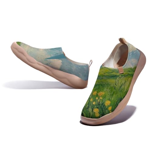 Women Painting Slip On Travel Loafers Colorful Spring Summer Kintted Sneakers Lightweight Arch Support Walking Shoes2