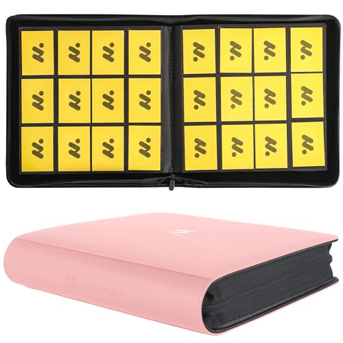 Image of Card Binder 12 Pocket,Trading Card Binder Holds up to 1200 Cards with 50 Sleeves,Zipper Card Holder Album Compatible with TCG Card /Game Cards /Sports Card