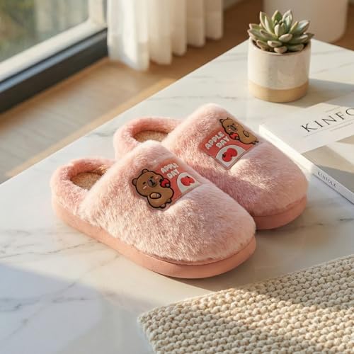 Image of VRITRAZ Women's Comfort Slip On Closed Toe Warm Winter with Cute Design print House Clog Indoor Slipper