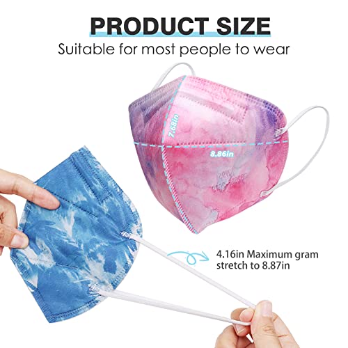 Image of SOOQOO 50 Pcs KN95 Face Maks for Audlts (Tie Dye)