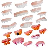 Marrywindix 22 Pieces Gnarly Teeth Gag Teeth Ugly Fake Teeth Vampire Denture Teeth for Halloween Costume Party Favors Photos Props (22 Styles)