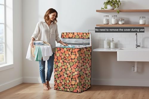 Image of Stylista Washing Machine Cover Compatible for Godrej 6.5 Kg Fully-Automatic Top Loading WT EON 651 PFH, Abstract Pattern Multicolor