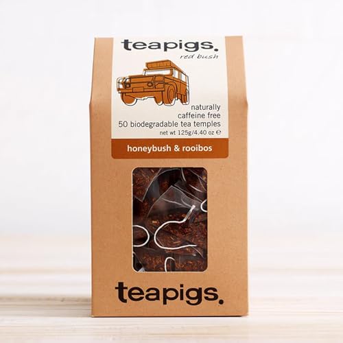 Teapigs Honeybush & Rooibos Tea - Naturally Caffeine-Free South African Herbal Tea - Whole Leaf Red Bush & Honeybush Blend - 50 Biodegradable Tea Temples (1 Pack)