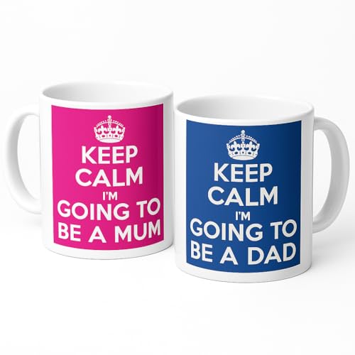 Keep Calm I'm Going to be a DAD/MUM Set of Two Mug Cup by GrassVillageTM