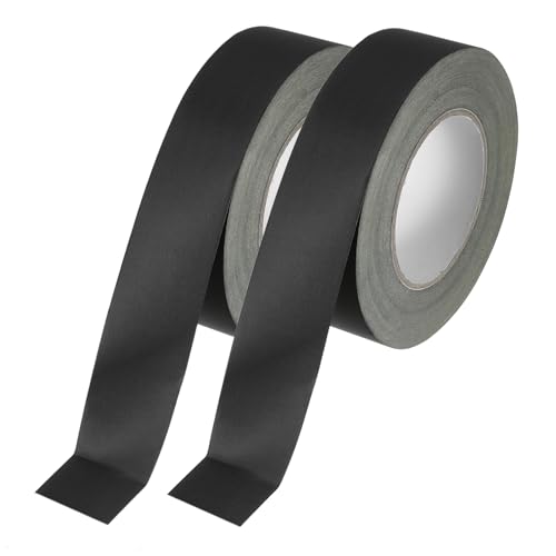Image of MECCANIXITY Insulating Acetate Cloth Adhesive Tape, 1.6in x 98ft Black Electrical Heat Resistant Fabric Tape with Paper for Laptop Electric Automotive Guitar Repair Wire Harness, 2Pcs