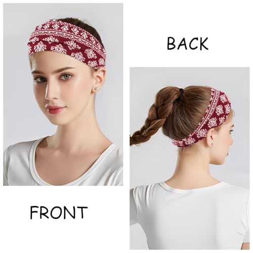 Image of YARIEW 6Pcs Headbands Paisley Bandanas Head Bands Sweat Band Hair Wrap Headwrap Fashion Boho Wide Thick Workout Yoga Elastic Headbands Mens Cooling Running Sports Headband Sweatbands for Women and Men