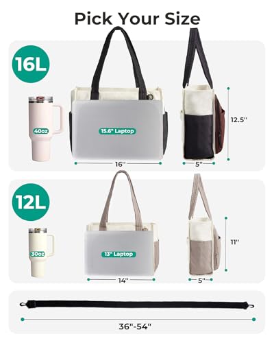 Image of BAGSMART Tote Bag for Women, Puffy Laptop Work College Shoulder Handbag
