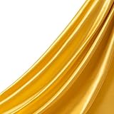 Q&J Fabric Co. Gold Satin Fabric by The Yard, 1 Yard x 55 Inch Charmeuse Satin Fabric Silky & Shiny Cloth Fabric, Smooth Bridal Satin Fabric for Wedding Dress, Clothing Making, DIY Crafts, Sewing