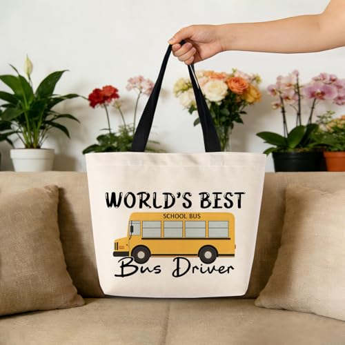 Bolso tote Best Bus Driver con bolsillo interior y correa miniatura 3