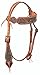 Buffalo Leather Western Browband Headstall Tooled with Dots and Turquoise Accents (Light)