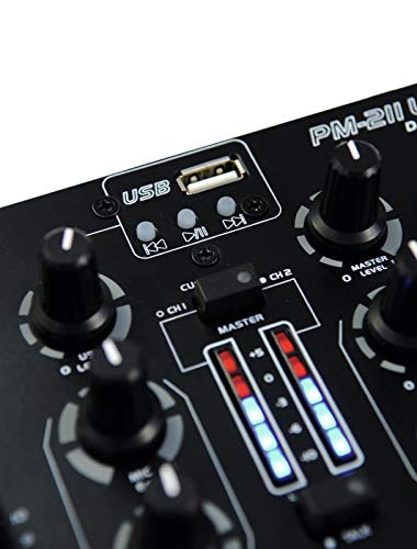 Omnitronic PM-211P 2-Kanal-DJ-Mixer mit integriertem MP3-Player | DJ-Mikrofoneingang mit Talkover-Schalter - Image 5