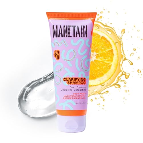 MANETAIN Clarifying Shampoo 100ml for Curly Hair | Sulphate & Paraben Free | Exfoliating & Non-Drying Formula with Fruit-Based AHAs for Curly, Frizzy, and Oily | Safe for All Hair Types