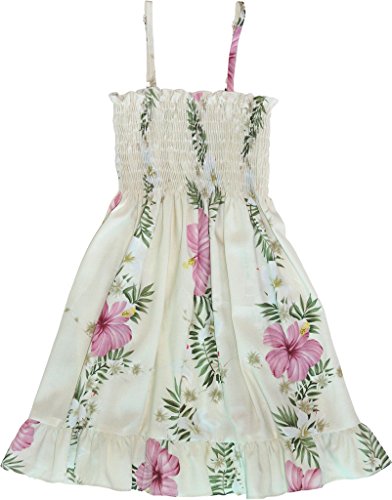 RJC Girl's Sunrise Lei Hawaiian Smocked Ruffle Rayon Dress