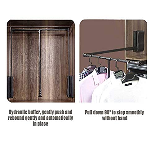Rail rabattable pour garde-robe télescopique de 83 à 115 cm - 5
