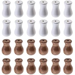 Persianas Aluminio Color Madera Persianas colgantes de madera para persianas de 1,8 mm de diámetro con cordón, persianas romanas, persianas de aluminio, decoración de iluminación, color blanco y marrón, 24 unidades