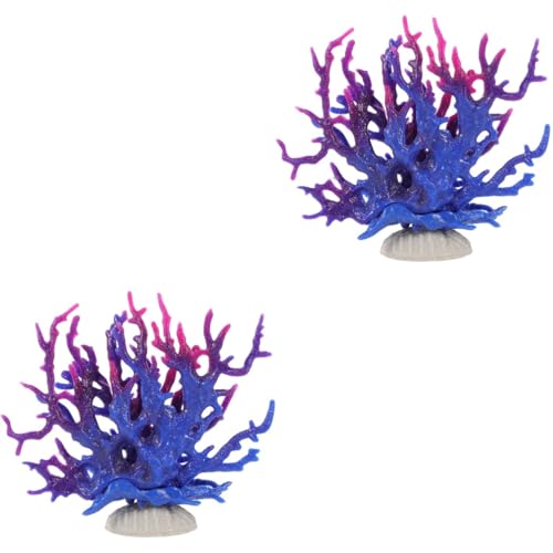 Happyyami 2stücke Künstliche Korallen Dekoration Für Aquarien Lebensechte Farbenfrohe Korallenstrukturen Aus Hochwertigem Material Für Natürliche Unterwasserlandschaften Für