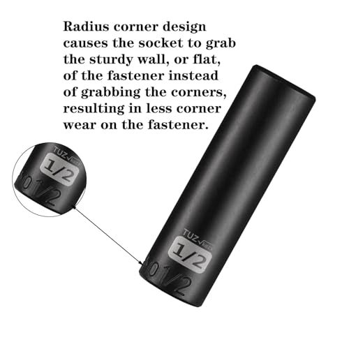 Image of 3 /8 inch Square Drive 1 /2 inch SAE Impact Socket,Hex Deep Socket Design,CR-MO Steel for Nut repair for Any Application