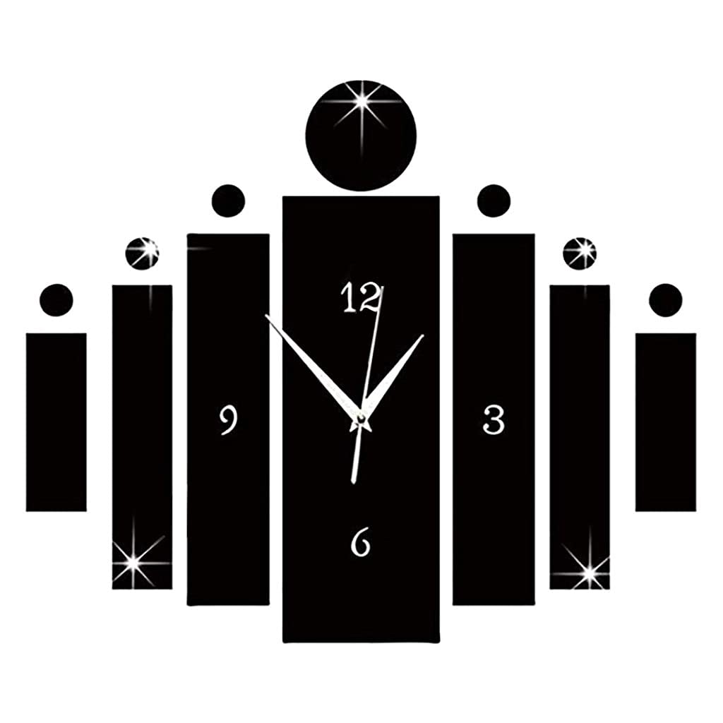 Reloj de pared Relojes Wall Decoración de la decoración Sala de estar Lujo 3D Espejo de plata Reloj de pared moderno Decoración del hogar Reloj Etiqueta engomada de la pared Decoración de reloj de par