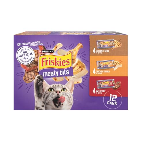 Purina Friskies Gravy Wet Cat Food Variety Pack, Meaty Bits - (2 Packs of 12) 5.5 oz. Cans