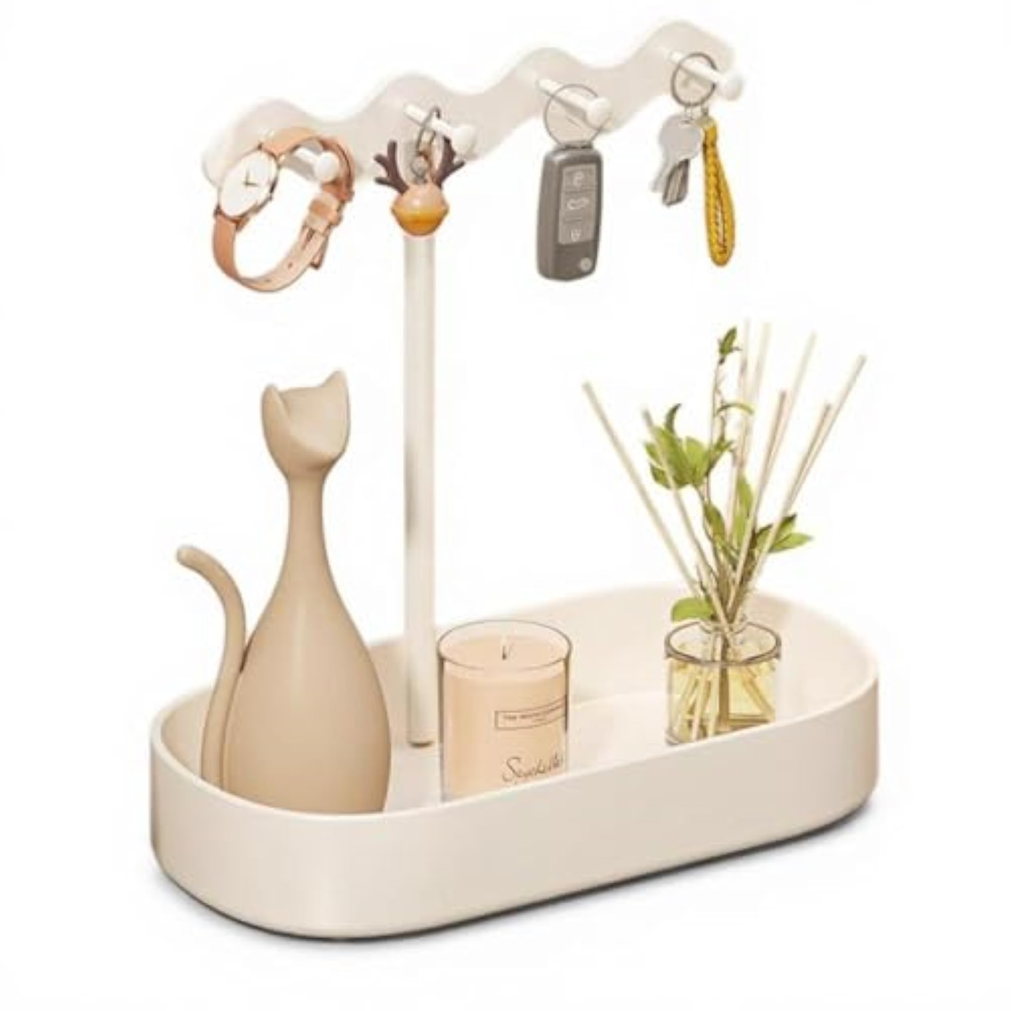 Key Tray Valet Organizer for Entryway Decor