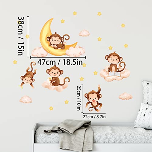 Vinilo decorativo infantil monos 3D 31x35 cm miniatura 4