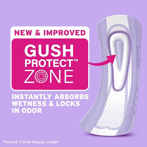 Image of Poise Ultra Thin Incontinence & Postpartum Pads for Bladder Leaks, 5 Drop Maximum Absorbency, Long Length, 108 Count (Packaging May Vary)