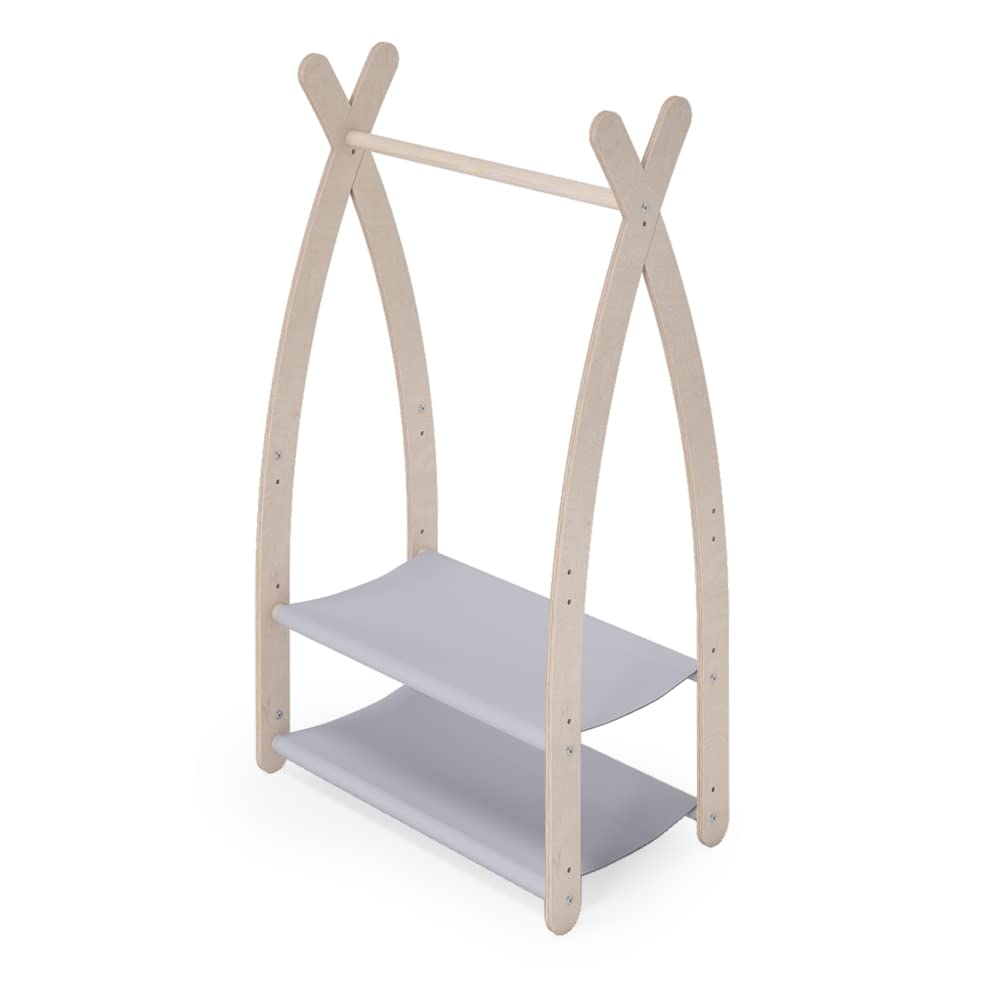 MAMOI® Perchero de Pie Infantil | Colgador Ropa Niños | Burro Madera para Habitación Bebés | 95x106x32cm / 53x95x32cm | 100% Eco | Hecho en la UE