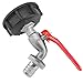 IBC Container ZUBEHÖR Adapter Kappe Deckel mit 3/4 Zoll Messing Auslaufhahn Auslaufventil Wasserhahn mit Hebelgriff und Schlauchtülle für 3/4 Zoll Schlauch
