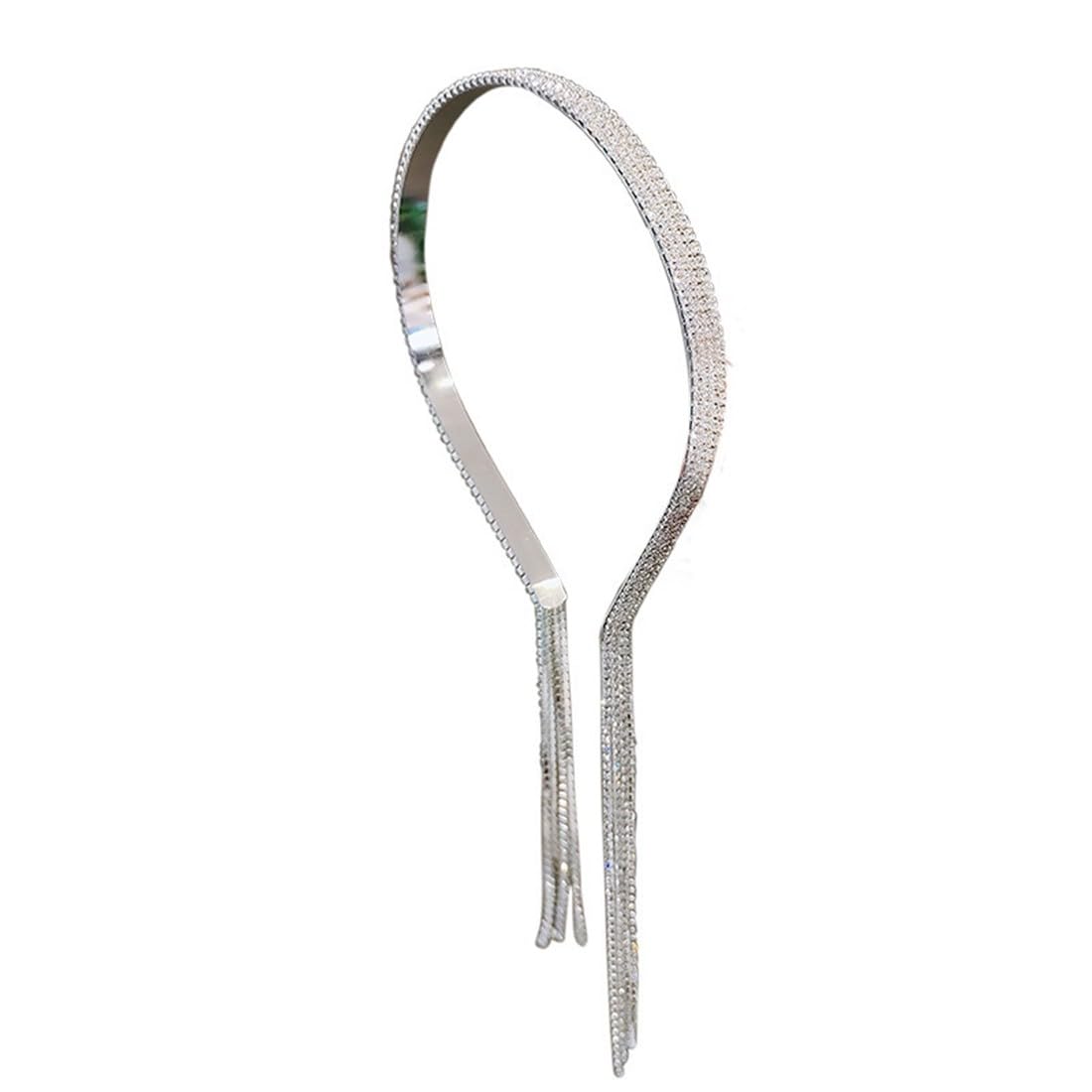 PLABBDPL 1 Pieza Tinte de pelo de diamantes de imitación tocado de la boda diadema de diamantes de imitación Glitter tocado de novia (Plata)