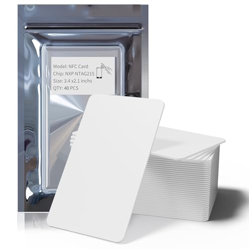 Tarjetas NFC 215 grabables y programables de 504 bytes compatibles con iOS y Android, 40 uds