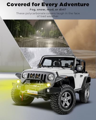 Image of Auxbeam Color Play Series 3 inch Offroad Light Pods Protective Covers, 2-Pack | Black Lens Covers, Snap-On Design, Street Road Compliant, Light Bar Protector, Cube Off-Road Lights Shield, Lamp Protection