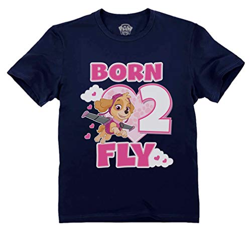 Tstars Paw Patrol Skye Born 2 Fly 2nd Birthday Girl Toddler Kids T-Shirt 3T Navy